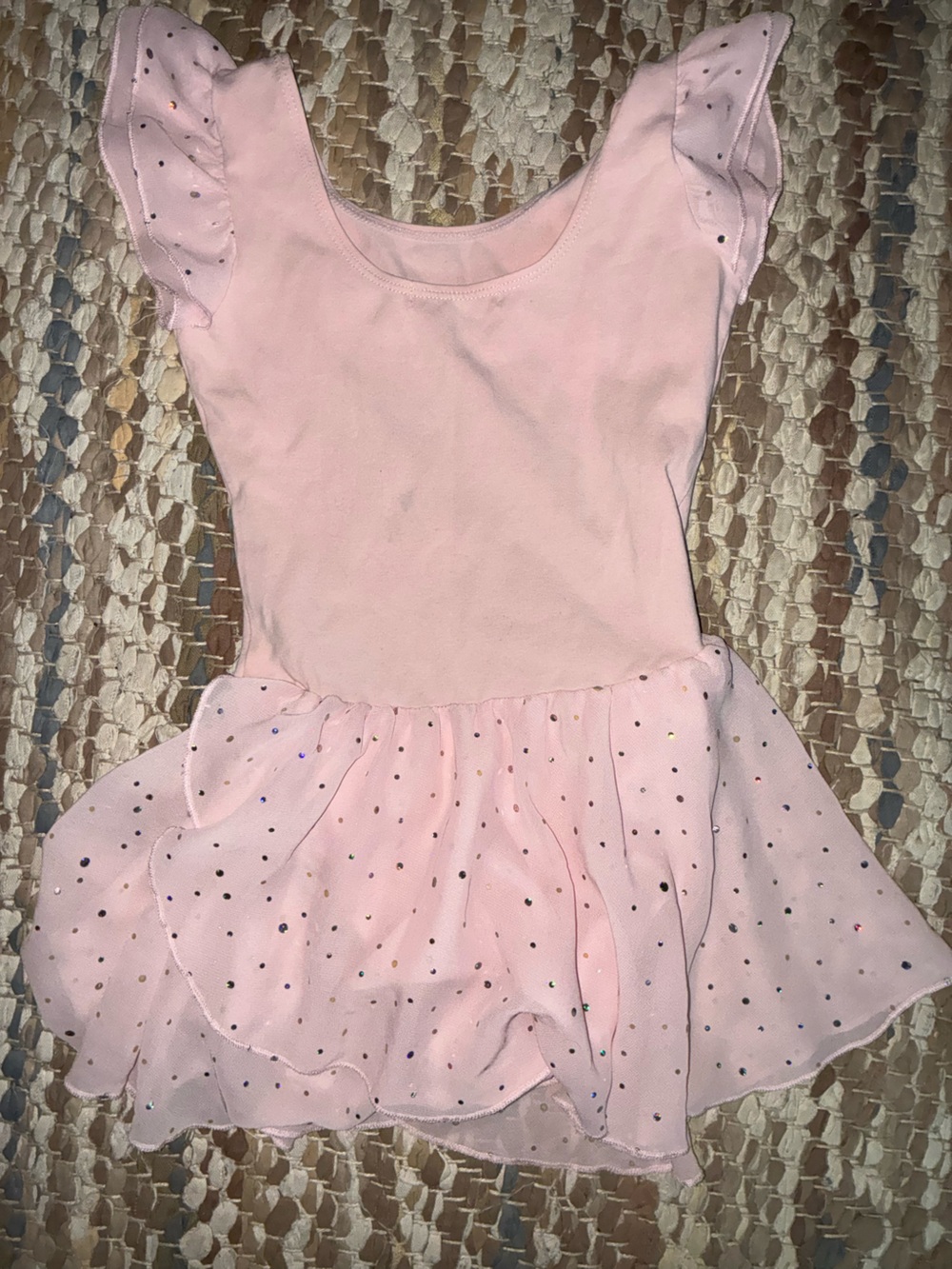 Pink Girls' Ballet Dance Costume Leotard with Sparkle Skirt